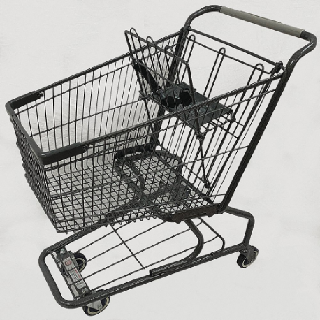 Wire Shopping Cart, 300 lb Load Capacity, Steel