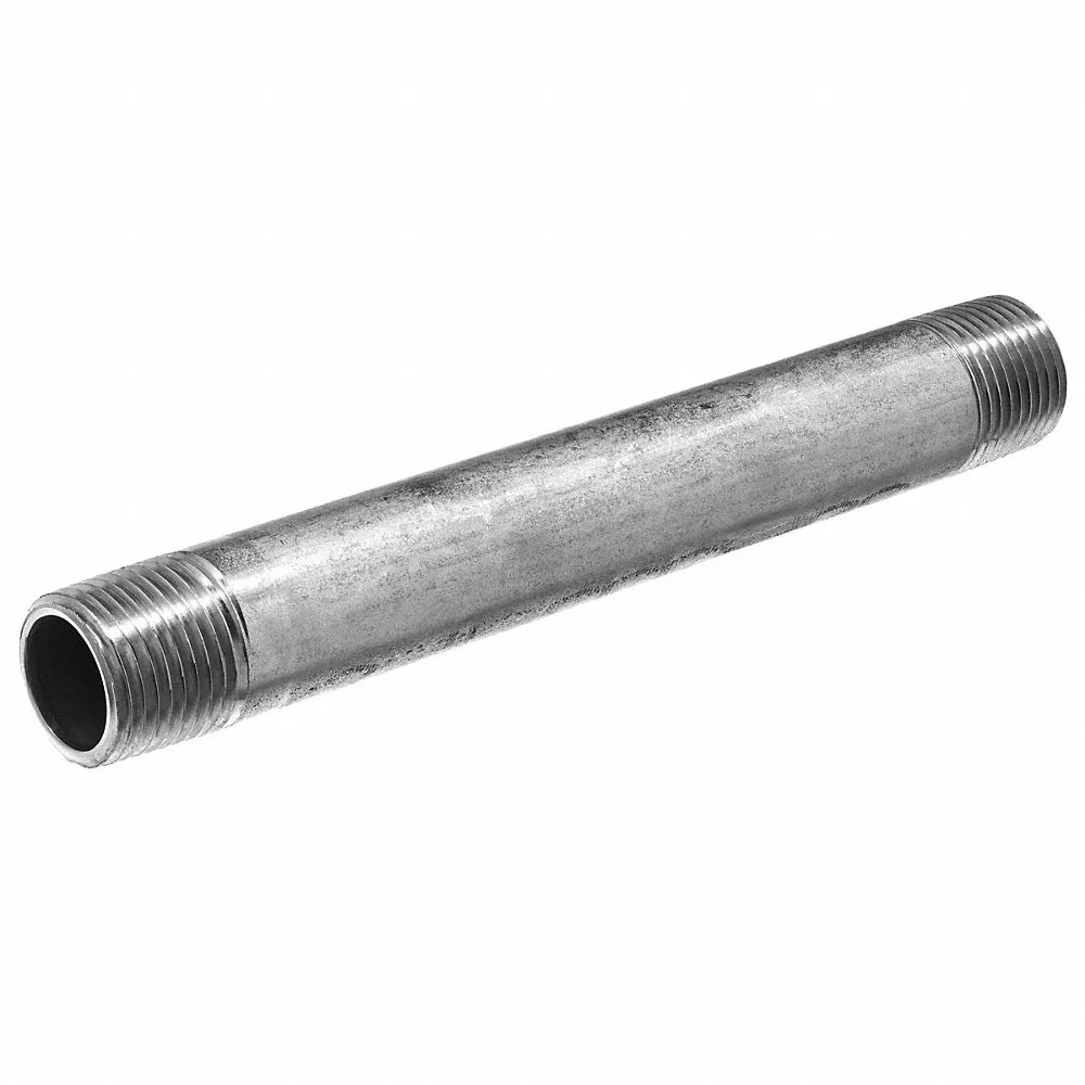 Nipplo, dimensione nominale del tubo 1/4 pollice, lunghezza totale 6 pollici