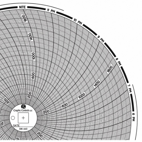 Grafico circolare in carta, diametro grafico 8 pollici, da 0 gradi a 2000 gradi F, confezione da 60