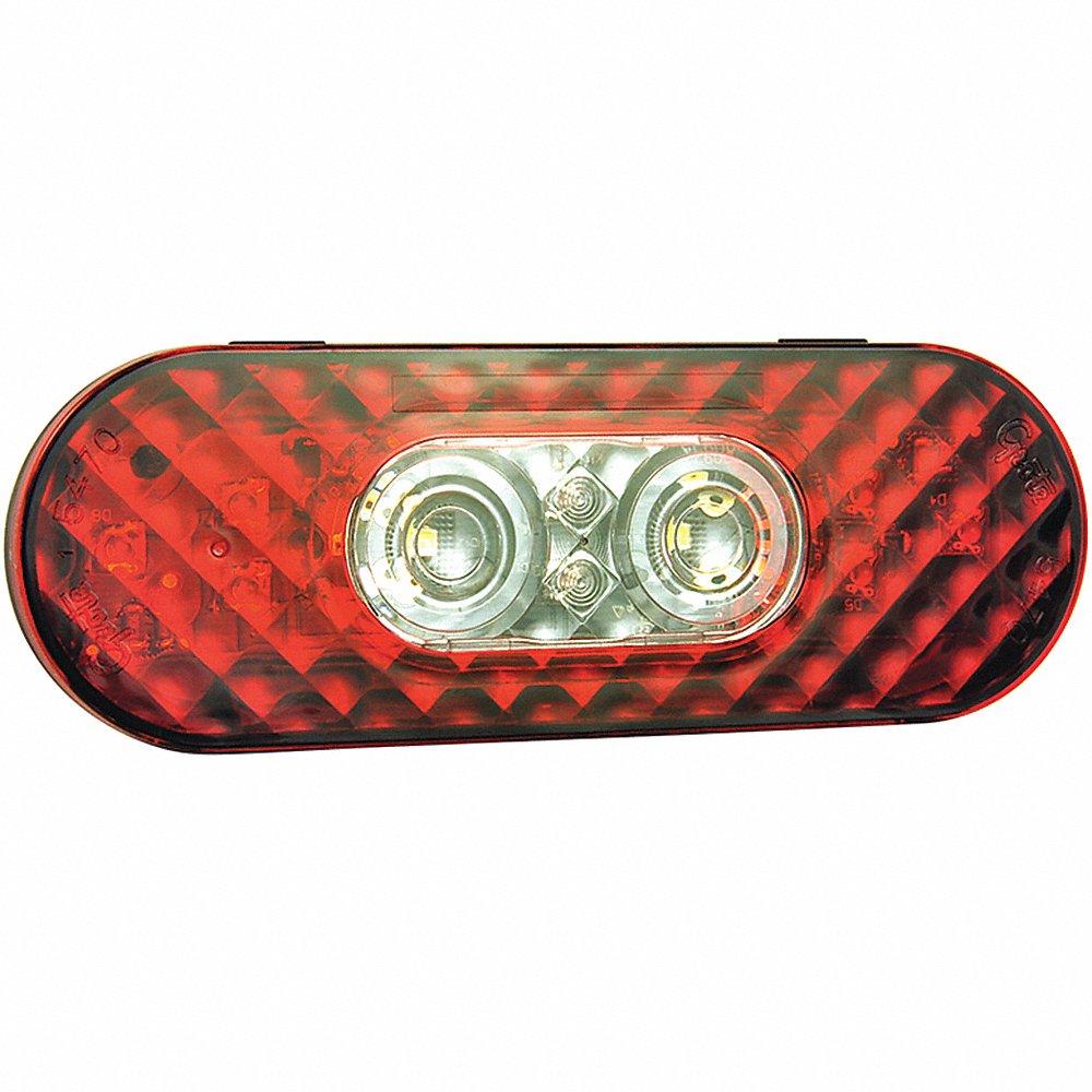 Stop, Turn And Tail Light, 6 Inch Length, Permanent, Oval, Red