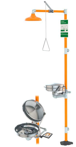 Safety Station with Eyewash, Stainless Steel Bowl and Cover