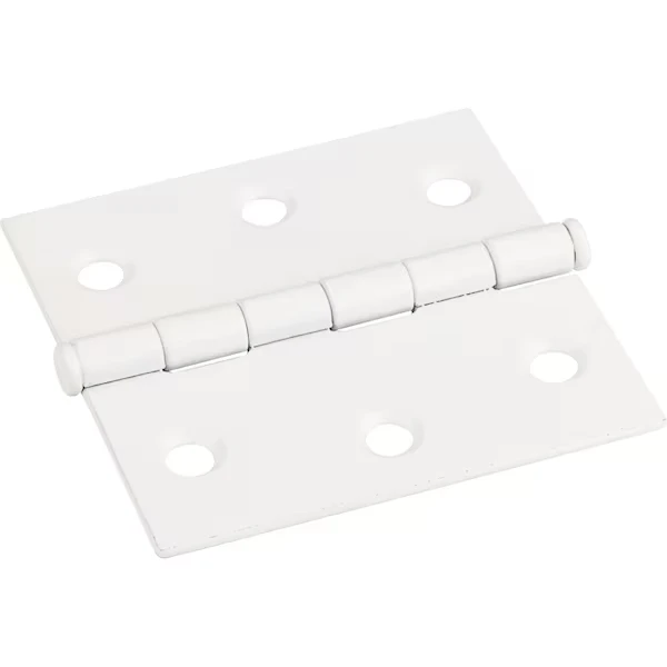 Off White 2-1/2 Inch x 2-1/2 Inch Swaged Butt Hinge