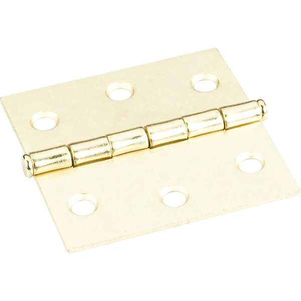 Polished Brass 2-1/2 Inch x 2-1/2 Inch Swaged Butt Hinge
