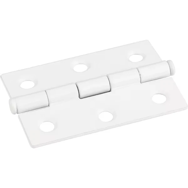 Bright White 2-1/2 Inch x 1-11/16 Inch Single Full Swaged Butt Hinge