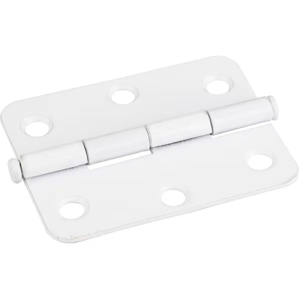 Bright White 2-1/2 Inch x 2 Inch Radius Butt Hinge