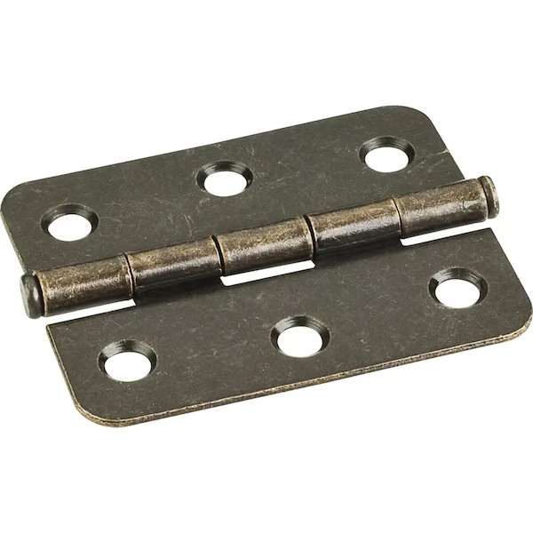 Antique Brass 2-1/2 Inch x 2 Inch Single Full Swaged Radius Corner Butt Hinge