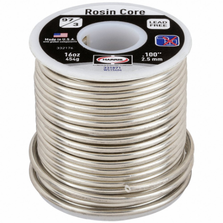 Solder Wire, 2.5 mm X 1 Lb, 97/3, 97% Tin, 3% Copper