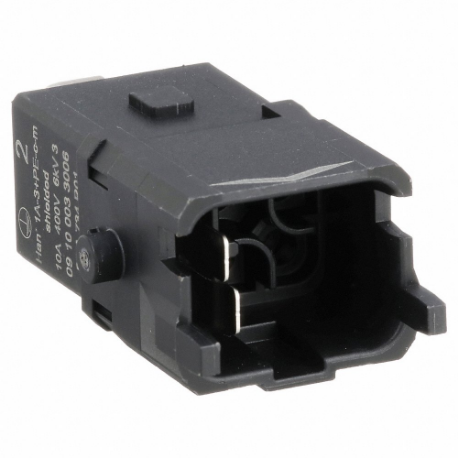 Industrial Rectangular Connector Insert, 1A, Crimp, Male, 10 A Current Rating, Black