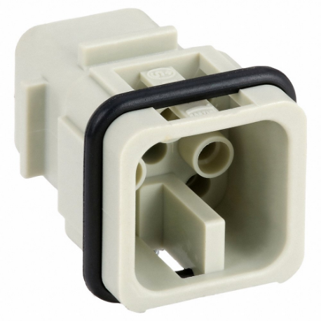 Industrial Rectangular Connector Insert, D, Crimp, Male, 10 A Current Rating, Gray