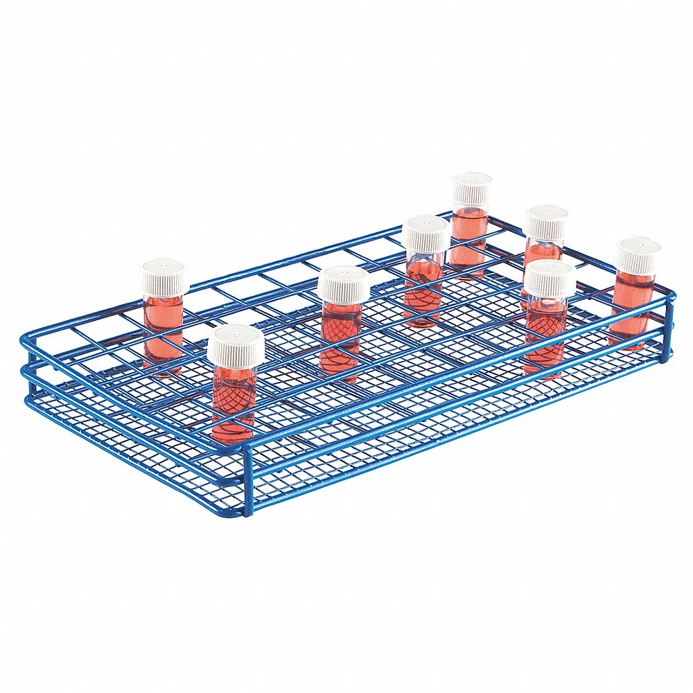 HEATHROW SCIENTIFIC HS120086 Test Tube Rack Epoxy-Coated Steel Blue | AH2BFB 24EN36