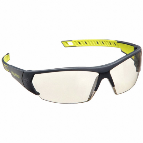 Safety Glasses, Anti-Fog, No Foam Lining, Wraparound Frame, Half-Frame, Gray Mirror, Gray