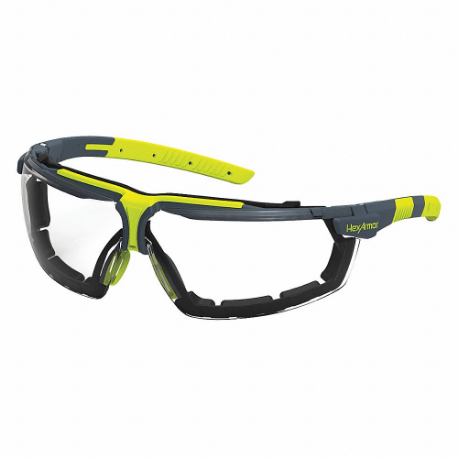 Safety Glasses, Anti-Fog /Anti-Scratch, Brow And Eye Socket Foam Lining, Half-Frame, Clear