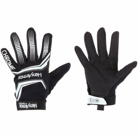 Mechanics Gloves, Size M, Mechanics Glove, ANSI Cut Level A8, Palm Side, Black/White
