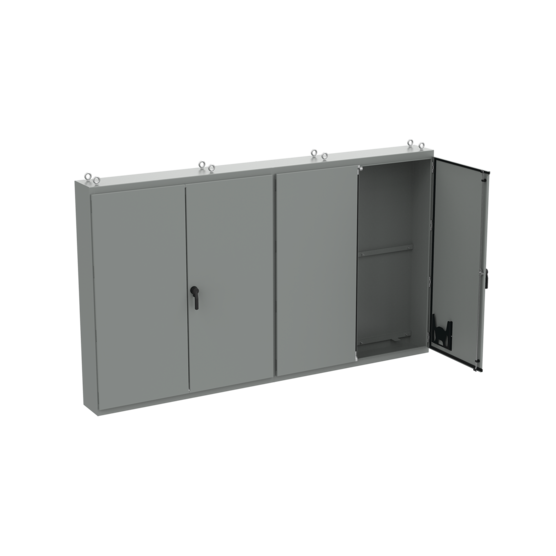 Free Stand Enclosure, Multi Door, 86.12 x 149.19 x 14.12 Inch Size, Steel