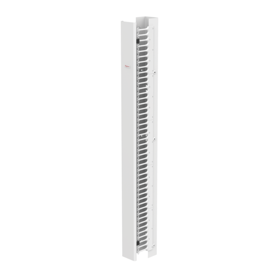垂直ケーブルマネージャー、84 x 6 x 9 インチサイズ、白、スチール、片面