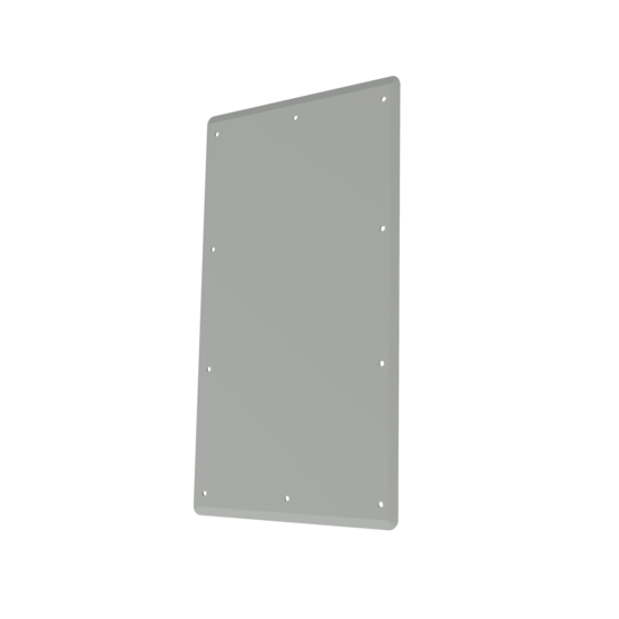 Kabinetforskruningsplade, 23.23 x 12.68 x 0.35, grå, aluminium, massiv