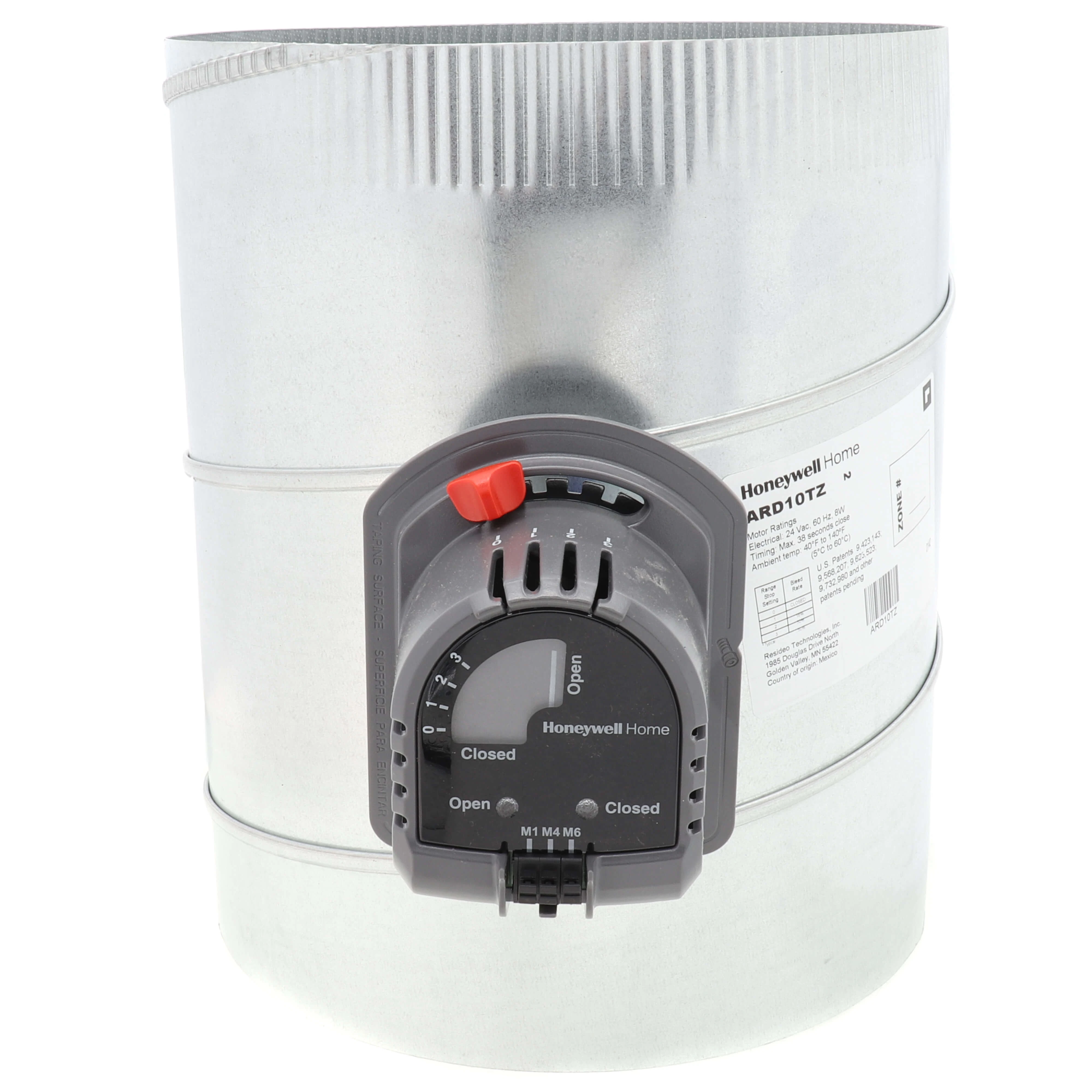 HONEYWELL ARD10TZ Zone Control Damper, For 10 Inch Dia, 4 7/8 Inch Length, 4 5/8 Inch Height, 10 Inch Width | CR4CFQ 48KT60