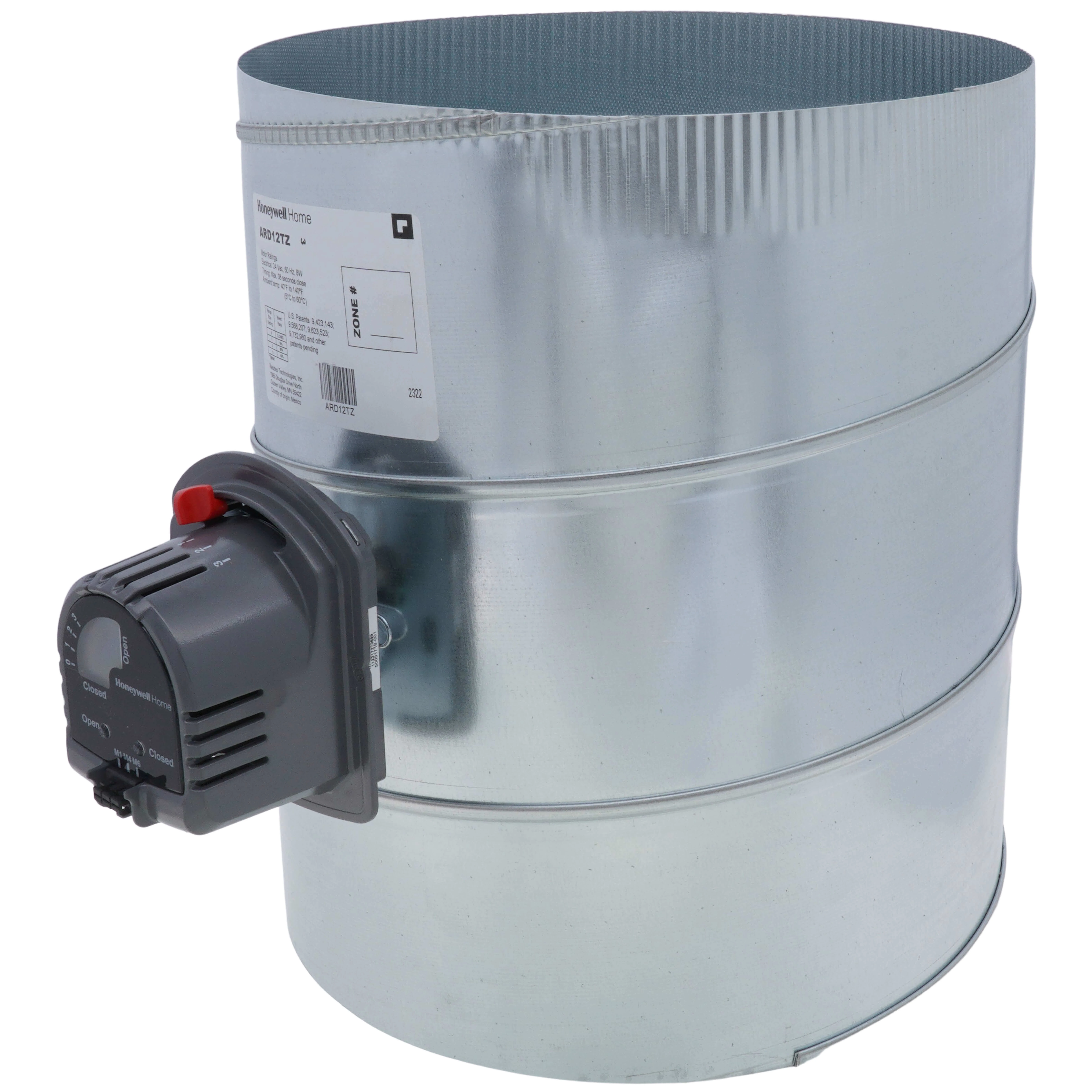 HONEYWELL ARD12TZ Zone Control Damper, For 12 Inch Dia, 12 1/2 Inch Length, 14 1/8 Inch Height | CR4CFR 48KT61