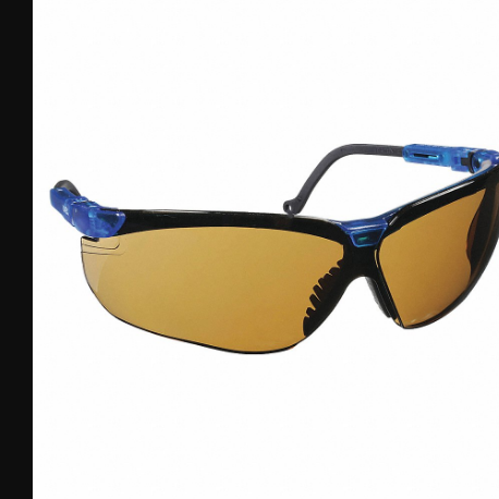 Safety Glasses, Wraparound Frame, Half-Frame, Blue, Blue, M Eyewear Size, Unisex