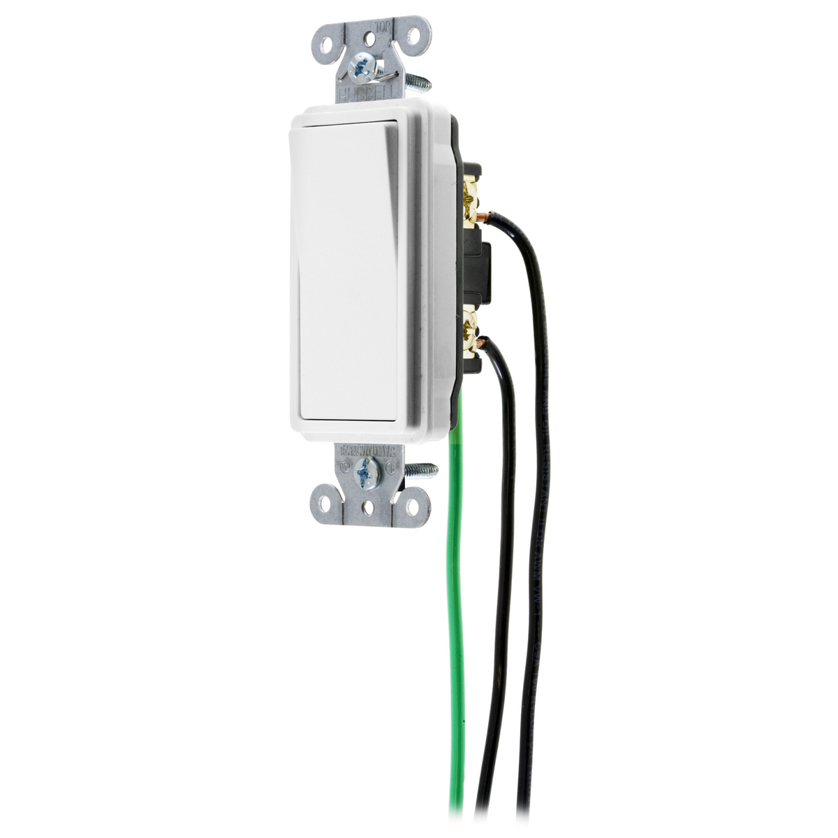 Interruptor Decorator, polo doble, 20 A, 120/277 V CA, cableado posterior y lateral, blanco