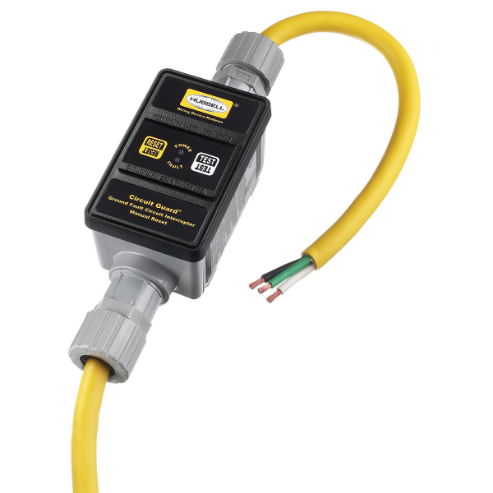Gfci Line Cord, Portable, Manual, 30A 240VAC, 2 Ft, 4-6 Ma, Black