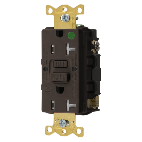 Gniazdo Gfci, 20A 125V, 2-P. 3-W Uziemienie, 5-20R, Brązowe