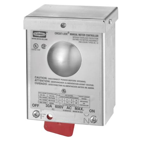Enclosed Disconnect Switch, 3 Pole, 600 VAC, 30 A, Aluminium