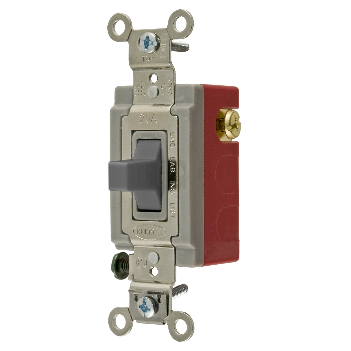 HUBBELL WIRING DEVICE-KELLEMS HBL1557GY Toggle Switch, Momentary Single Pole, 20A, 120/277VAC, Gray | AC2MHW 2LBU9