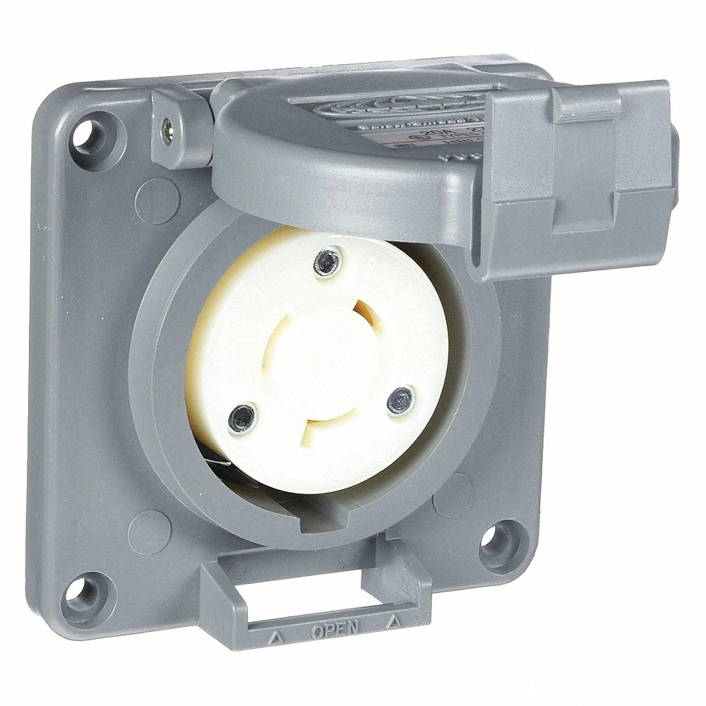 HUBBELL WIRING DEVICE-KELLEMS HBL2330SW Watertight Receptacle, 20A, 277VAC, 2-Pole, 3-Wire Grounding | AD6ZHB 4CT79