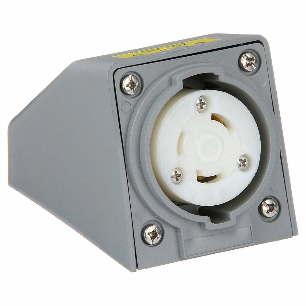 HUBBELL WIRING DEVICE-KELLEMS HBL2610AR Angled Receptacle, One Gang, 30A, 125VAC, 2-Pole, 3-Wire Grounding | AD6ZRL 4CV17