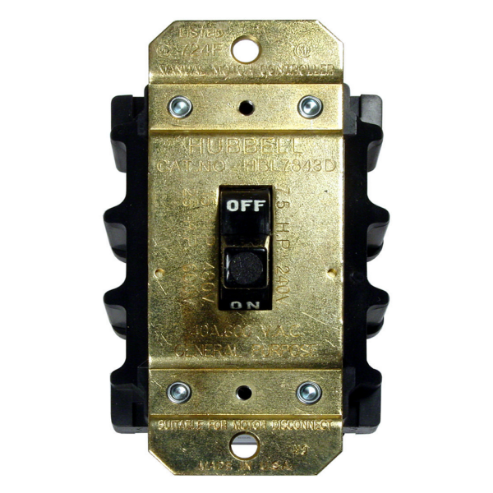 HUBBELL WIRING DEVICE-KELLEMS HBL7843D Manual Motor Switch, 3 Pole, 40 A, 600 V | AB2LVF 1MTE2