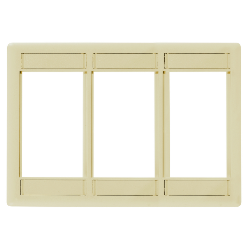 HUBBELL WIRING DEVICE-KELLEMS IMF3EI Plate Module Frame Istation, 3-Gang, 3-Unit, Electric Ivory | BD4BDC