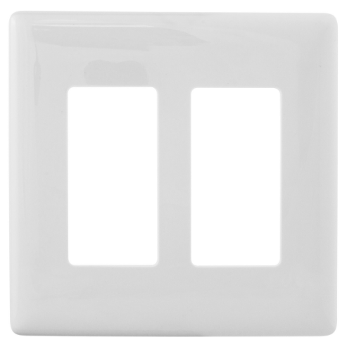 HUBBELL WIRING DEVICE-KELLEMS NPS262W Wallplate, 2-Gang, Decorator Opening, Snap-On, White | BD3NXF