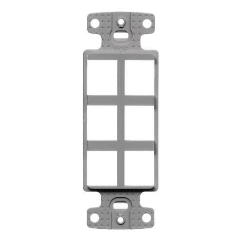 HUBBELL WIRING DEVICE-KELLEMS NS616GY Decorator Frame Plate, 6-Port, Gray | CE6PLG