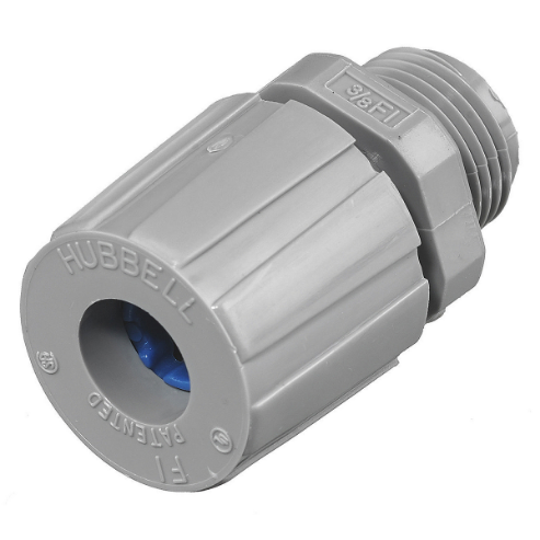 HUBBELL WIRING DEVICE-KELLEMS SHC1012CR Liquid Tight Connector 3/8 inch Blue | AC4AEZ 2XYN1