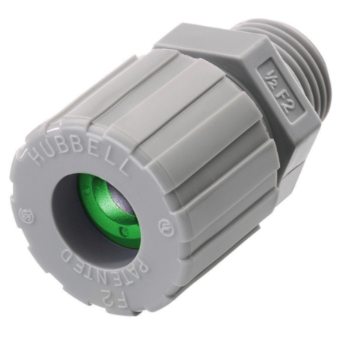 HUBBELL WIRING DEVICE-KELLEMS SHC1019CR Liquid Tight Connector 1/2 inch Green | AC4AFA 2XYN2