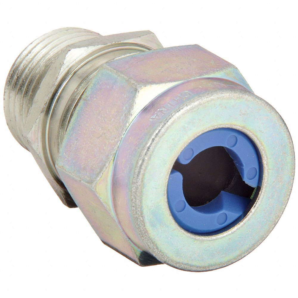 HUBBELL WIRING DEVICE-KELLEMS SHC1023ZP Liquid Tight Connector 1/2 inch Blue | AE3FPJ 5D924