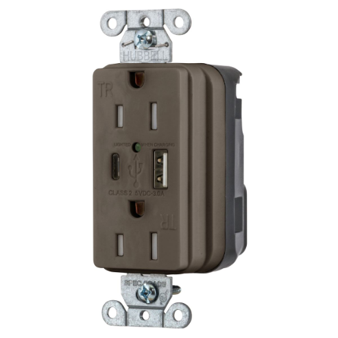 HUBBELL WIRING DEVICE-Gniazda ładowarki USB KELLEMS