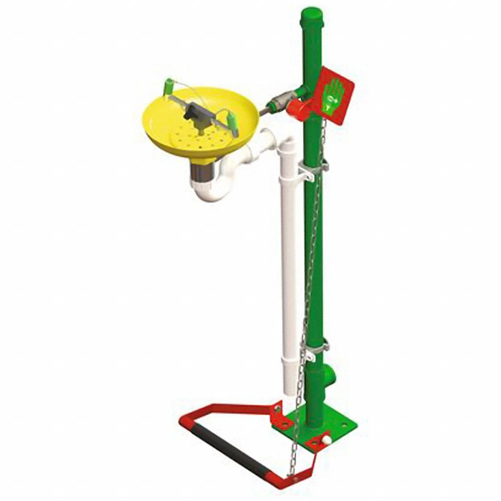 HUGHES SAFETY 75GP Eye/Face Wash, Pedestal Mount, Open ABS Bowl, Galv. Pipe | CE7PUY 30001