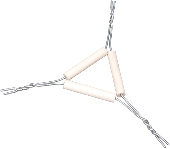 Triangle, Iron Wire Galvanized With Plain Clay Pipe Stem, 2 Inch