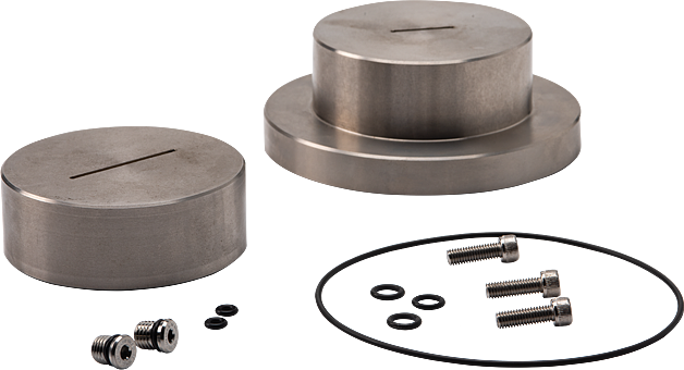 Triaxial Cap and Base Set, 35mm Cap and Base Set, Stainless Steel