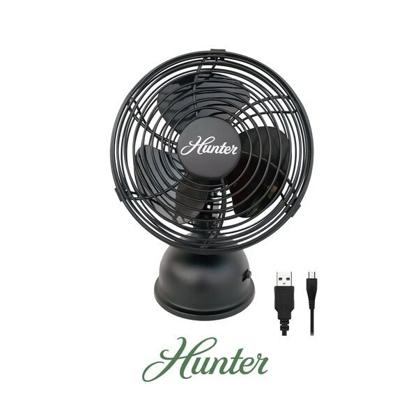 5 Personal Retro USB Fan Matte Black