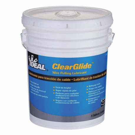 Cable and Wire Pulling Lubricants, 32 Deg to 180 Deg F, No Additives, 43 lb, Pail