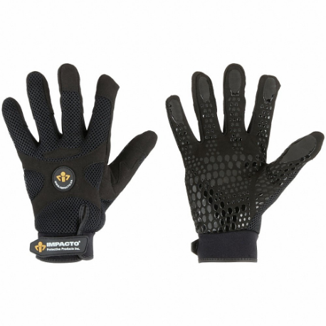 Mechanics Gloves, Size M, Mechanics Glove, Full Finger, Synthetic Leather, Silicone, 1 PR