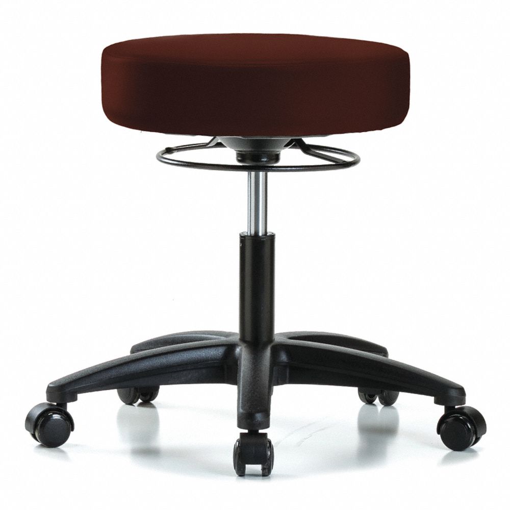 Vinyl ESD Cleanroom Stool, With 300 lbs Weight Capacity, Burgundy