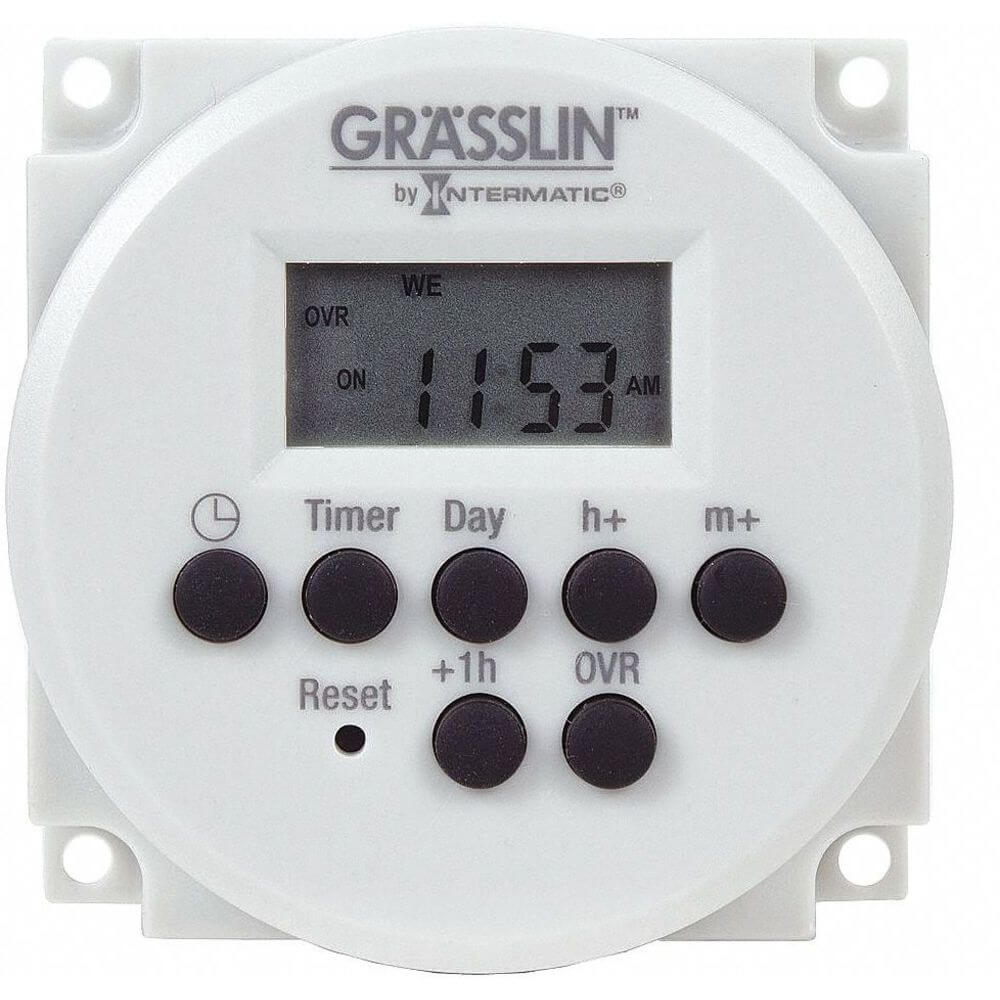 Grasslin Timer Digital, One-Circuit Panel Mount, 120-277 VAC