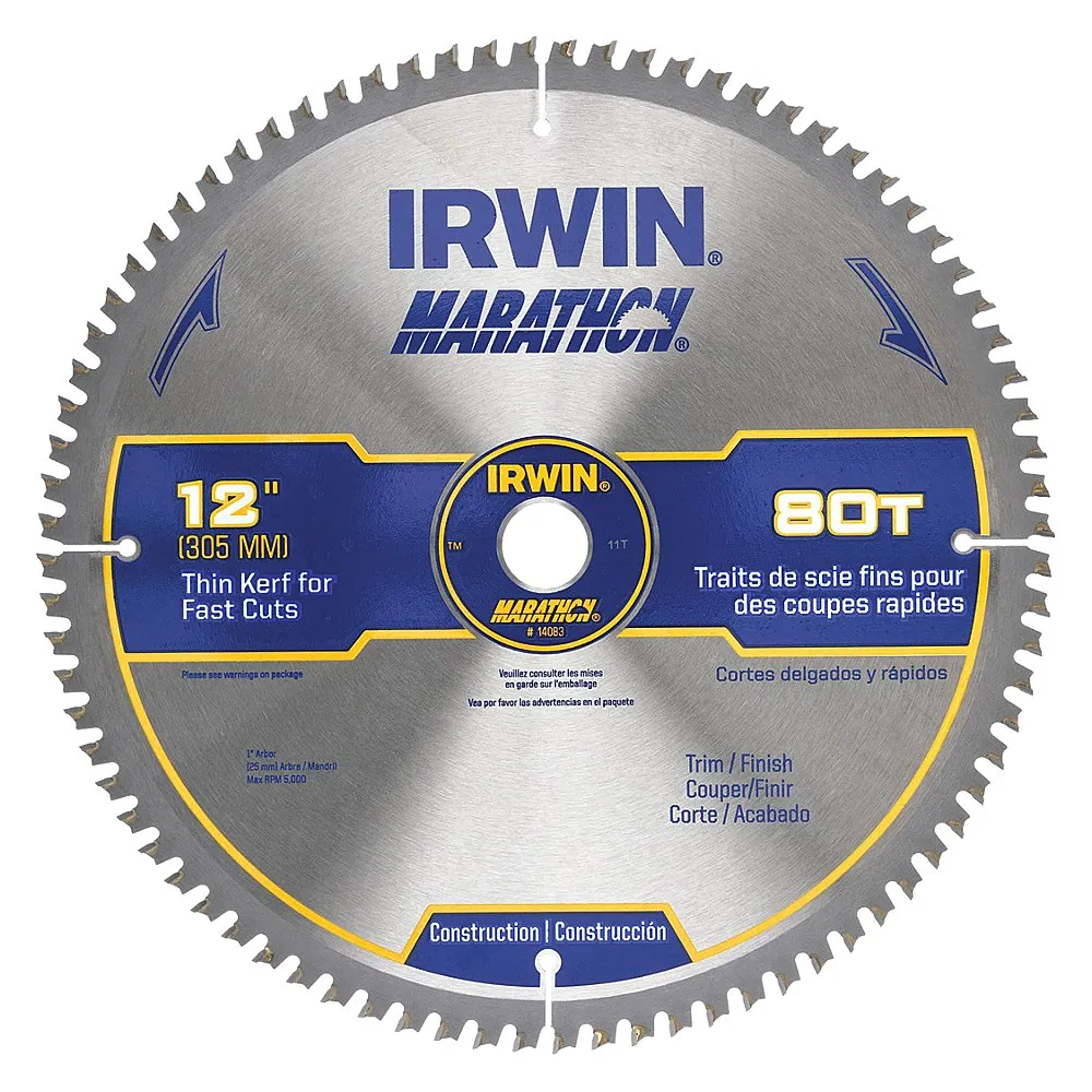 IRWIN INDUSTRIAL TOOLS 14083 Saw Blade Steel 12 Inch 80 Teeth | AF6KFF 19TF19