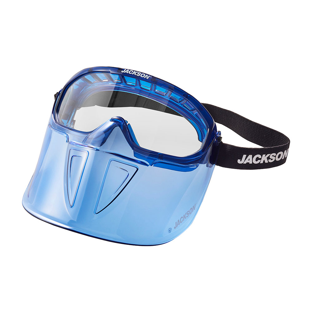 Goggles, Blue, Single Lens, Anti-Fog Coating, Clear