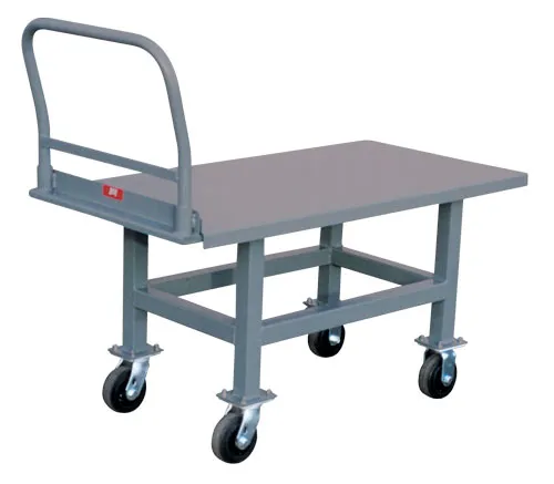Platform Truck, Steel Deck, Raised, Fixed Height