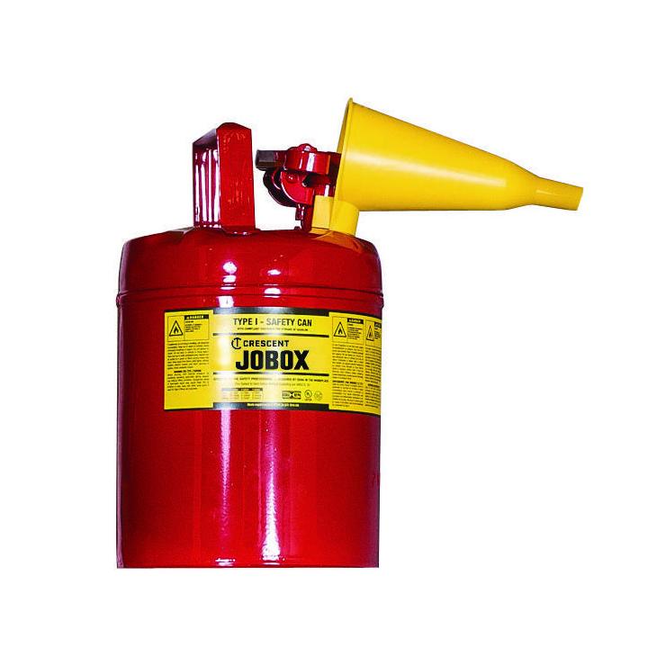 Sikkerhedsdunk til benzin og brandfarlig væske, 5 gal., rød, stål